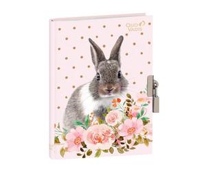 Quo Vadis - Journal intime - Mes potes à pattes mignons - Multicolore - 12x17 cm - Papier Clairefontaine blanc - Fabrication française - Visuel lapin fleurs