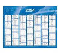 Quo Vadis - Lot de 10 Calendriers muraux - Français - Classic - Bleu - 14 mois de décembre à janvier 2025-55x40,5 cm - Papier Clairefontaine blanc - Fabrication française