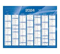 Quo Vadis - Lot de 10 Calendriers muraux - Français - Classic - Bleu - 14 mois de décembre à janvier 2026-43x33,5 cm - Papier Clairefontaine blanc - Fabrication française