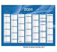 Calendrier de banque 2025 Quo Vadis - 14 mois - Bleu - 27 x 21 cm