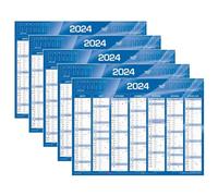 QUO VADIS Lot de 5 Calendriers de banque format 135 x 180 mm Bleu