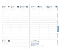 Quo Vadis Recharge d'agenda Universitaire Recyclé 2026-2027 – Semainier multilingue 13 mois 10x15 cm