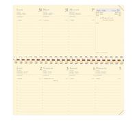 Quo Vadis - Recharge Agenda - Spiralé - 2026 - Planital - Semainier Planning - Français - 12 mois et 1/2 de mi-décembre à décembre - 8,8x17 cm - Papier Clairefontaine ivoire - Fabrication française