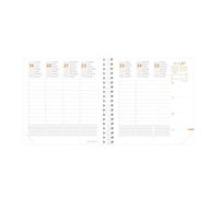 Quo Vadis - Recharge Agenda - Spiralé - 2026 - Time & Life Medium - Semainier Planning - Multilingue - 13 mois de décembre à décembre - 16x16 cm - Papier Clairefontaine blanc - Fabrication française