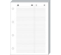 Quo Vadis - Recharge Organiseur - FEUILLES TELEPHONE T21 Blanc - 15x21 cm - Papier Clairefontaine blanc - Fabrication française