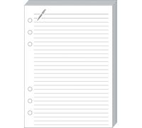 FICHES NOTES COMPACT BLANC Recharge - 11,5x16 cm - Lignées Blanc G