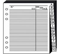 Quo Vadis - Recharge Organiseur - REPERTOIRE TEL T21 Blanc - 15x21 cm - Papier Clairefontaine blanc - Fabrication française