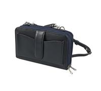 Quo Vadis - Sac - Satiny - Bleu marine - 20x12,5x5 cm Cuir pleine fleur de vachette - 2 compartiment(s) - Avec bandoulière