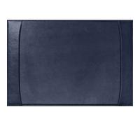 Quo Vadis - Sous-main à bandes latérales - Satiny - Bleu marine - 56x38 cm - Cuir pleine fleur de vachette