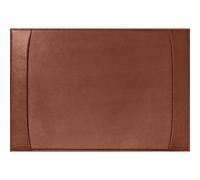 Quo Vadis - Sous-main à bandes latérales - Satiny - Marron - 56x38 cm - Cuir pleine fleur de vachette
