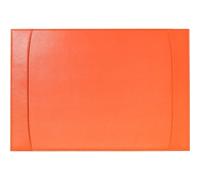Quo Vadis - Sous-main à bandes latérales - Satiny - Orange - 56x38 cm - Cuir pleine fleur de vachette