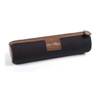 Quo Vadis - Trousse - Ronde - S1829 - Bleu / marron - 22x6 cm Cuir pleine fleur de vachette - 1 compartiment(s)
