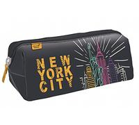 Quo Vadis - Collection : CITIES - TROUSSE TRIANGULAIRE SCOLAIRE - 1 grand compartiment pour ranger stylos, crayons et feutres - Format 23x8x8 cm - Visuel New York
