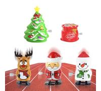 QUOHE Lot de 5 Jouets à Remonter de Noël, Crackers Noel Rempli Calendrier de l'Avent pour Enfant Babe Adulte, Petits Cadeaux de Table Noel Sacs de Fête, Jouet Figurines Mecanique Cadeau