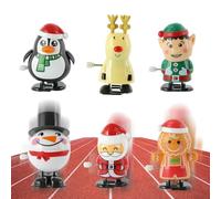 QUOHE Lot de 6 Jouets à Remonter de Noël, Crackers Noel Rempli Calendrier de l'Avent pour Enfant Babe Adulte, Petits Cadeaux de Table Noel Sacs de Fête, Jouet Figurines Mecanique Cadeau