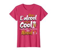 Quoi L'alcool C'est Pas Cool Alors Pourquoi Mot Cool Alcool T-Shirt, Femme, Rouge Chiné, XL