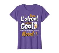 Quoi L'alcool C'est Pas Cool Alors Pourquoi Mot Cool Alcool T-Shirt, Femme, Violet Chiné, L