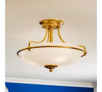 QUOIZEL Plafonnier Griffin, dimmable, bronze, Salon / Salle à manger, Métal, Antique, Plafonnier