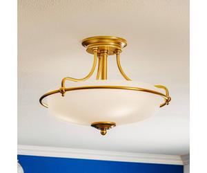 QUOIZEL Plafonnier Griffin, dimmable, bronze, Salon / Salle à manger, Métal, Antique, Plafonnier