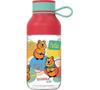 Quokka, 430 ml gourde pour enfants modèle Ice Kids avec motif Happy et sangle, rouge