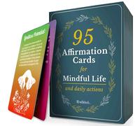 QUOKKA 95 cartes d'affirmation - Articles de soulagement de l'anxiété - Cartes de méditation pour la santé mentale - Soin personnel apaisant pour femme - Cadeau parfait pour jeunes et adultes