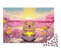 Quokka Aimable Puzzle 1000 Pièces Adultes Wombat Cadeau Amusement Puzzles Jeu De Famille Cadeau Unique Challenge Puzzle en Bois DIY Multi Colour Collection 1000pcs (75x50cm)