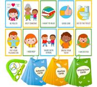 Quokka Autism Learning Materials - 86 Communication Cards for Kids - Visual Cards for Non-Verbal Communication, Pictured Speech Therapy, Emotion & Routine Flashcards, Water-Resistant, 3 Rings & Clip