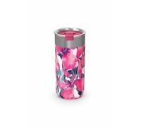 Quokka Boost Gobelet Pink Bloom 400 ml - Infuseur à thé intégré - Isolation à double paroi - Acier inoxydable réutilisable - Boissons chaudes et froides