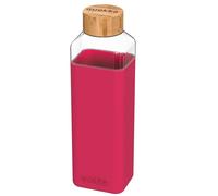 Quokka Bouteille Carrée 700 ml avec Bouchon à Vis en Bambou Rose