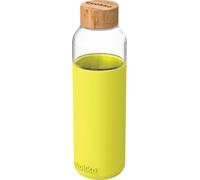 Quokka, Bouteille en verre 660ml avec couvercle en bambou, jaune
