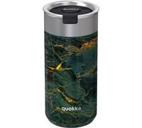 Quokka, bouteille isolante 400ml aspect marbre avec passoire à thé modèle Boost, noir / vert