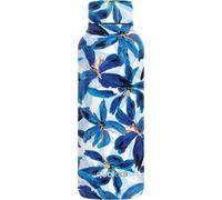 Quokka, bouteille isotherme 510ml double paroi motif fleur d'hibiscus, bleu turquoise