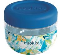 Quokka Contenant alimentaire Bubble Blue Peonies Motif pivoines, couvercle en silicone 500 ml Bleu
