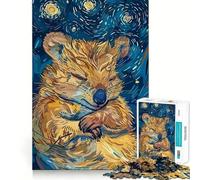 Quokka endormi dans Un Style Nuit étoilée Puzzle de 1000 pièces pour Adultes Soulagement du Stress Découpe précise pour Les vœux du Père Noël 38x52cm