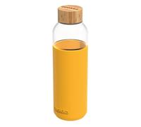 Quokka FLOW YELLOW | BOUTEILLE RONDE EN VERRE AVEC GAINE EN SILICONE 660 ML