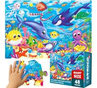 QUOKKA Grand Puzzle Enfant 3 4 Ans - 60x90 cm 48 Pièces Puzzles Géants de Sol pour Enfants de 5 6 Ans - Océan Puzzle Jouet 2 3 4 Ans pour Garçons et Filles - Educatif Cadeau Garçons et Filles 4 5 6