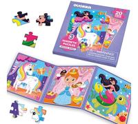 QUOKKA Jeu Magnétique Enfant 2 3 4 Ans - 20 Pièces Puzzle Magnétique Enfant - Jeux Voyage pour 5 6 Ans - Jouets pour l'Avion avec Héros Féeriques - Cadeau Educatif pour Garçons et Filles