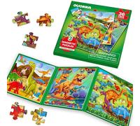 QUOKKA Jeu Magnétique Enfant 2 3 4 Ans - 36 Pièces Puzzle Magnétique Enfant - Jeux Voyage pour 5 6 Ans - Jouets pour l'Avion avec Jurassique - Cadeau Educatif pour Garçons et Filles