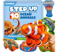 QUOKKA Jouet Puzzle Enfant de 2 à 3 Ans - Jeux d'animaux Marins de 3 à 5 Ans - 8 Formes d'animaux Realistes - 40 Grandes Pièces Puzzle pour Enfant - Bebe Cadeau Educatif pour Garçons et Filles