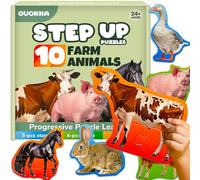 QUOKKA Jouet Puzzle Enfant de 2 à 3 Ans - Jeux de Ferme de 3 à 5 Ans - 8 Formes d'animaux Realistes - 40 Grandes Pièces Puzzle pour Enfant - Bebe Cadeau Educatif pour Garçons et Filles