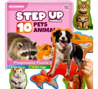 QUOKKA Jouet Puzzle Enfant de 2 à 3 Ans - Jeux pour Animaux de Compagnie de 3 à 5 Ans - 8 Formes d'animaux Realistes - 40 Grandes pièces Puzzle - Bebe Cadeau Educatif pour Garçons et Filles
