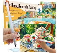QUOKKA Lot de 10 activités de peinture à l'eau pour personnes âgées - Cozy Home - Produits Alzheimers pour personnes âgées - Activités pour personnes atteintes de démence - Artisanat pour personnes