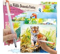 QUOKKA Lot de 10 Activités Peintures à l’Eau pour Alzheimer Seniors - Activité Manuelle Adulte avec Faune des Tropiques - Jeux Cognitifs Alzheimer pour Personnes Âgées - Cadeau Bricolage Adulte