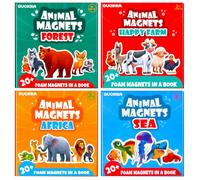 QUOKKA Lot de 4 aimants d'animaux + livre - Puzzle magnétique