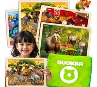 QUOKKA Puzzle Bois Enfant 3 4 5 Ans - 4x48 Pièces Puzzle Animaux Montessori - Jeux Bois Éducatif avec Animaux Réalistes - Cadeau pour Garçons et Filles 6 7 8 Ans