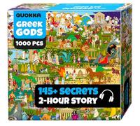 QUOKKA Puzzle de 1000 pièces pour adultes - Dieux grecs - Puzzles pour adultes avec tâches secrètes et histoire audio immersive des mythes et légendes anciens pour une relaxation profonde pour les