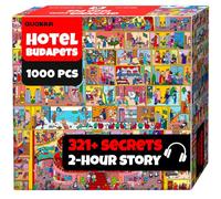 QUOKKA Puzzle de 1000 pièces pour adultes et adolescents - Puzzle Hotel Wildluxe pour adultes avec secrets cachés et histoire audio - Jeu de puzzle visuel détaillé pour se concentrer et se détendre