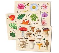 Quokka Puzzle en Bois Enfant 1 2 3 Ans - 3 Jouet Puzzle Animaux Bebe 18 Mois - Jeux Montessori en Bois avec Champignons Fleurs Feuilles - Educatif Bebe Cadeau pour Garcons et Filles 2 3 4 Ans