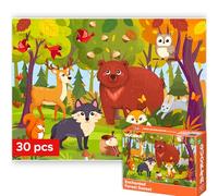 QUOKKA Puzzle Enfant de 3 à 5 Ans - Puzzle 30 Pièces pour Enfant de 2 à 4 Ans - Puzzles Éducatif Forêt pour Enfant de 4 à 6 Ans - Jouets Éducatif Cadeau pour Garçons et Filles 2 3 4 5 Ans