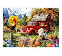 QUOKKA Puzzle pour adultes - Puzzle de 500 pièces sur le thème de la ferme, collage original fini à la main par un artiste, pièces uniques à forte adhérence, finition mate, FSC recyclable